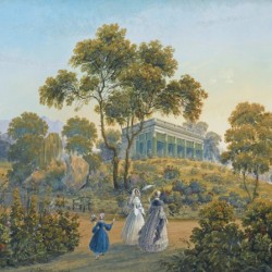 View of Miskhor in the Crimea with figures